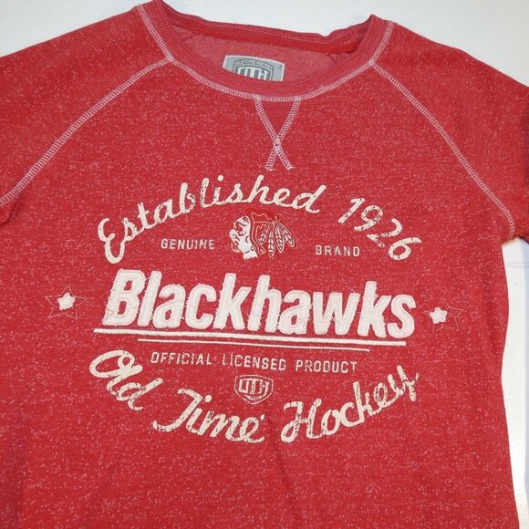 CHICAGO BLACKHAWKS SWEATSHIRT  NHL HOCKEY Sz Womens M OLD TIME HOCKEY - Picture 1 of 3